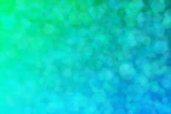 Green and blue abstract background with color transitions from green to blue and hexagon shaped spots.