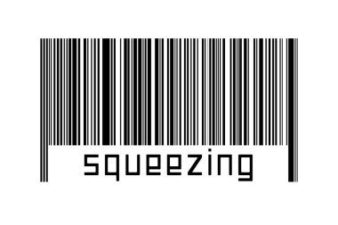 Altında yazı olan beyaz arkaplanda barkod. Ticaret ve küreselleşme kavramı