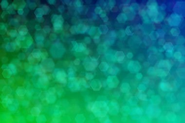 Yeşil ve mavi renkli renklerle ve altıgen şekilli desenlerle soyut ve güzel harmonik arkaplan.