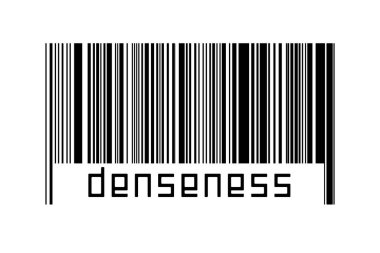 Altında yazıt yoğunluğu olan beyaz arkaplanda barkod. Ticaret ve küreselleşme kavramı