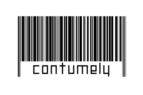 Barcode Λευκό Φόντο Επιγραφή Contumely Παρακάτω Έννοια Του Εμπορίου Και — Φωτογραφία Αρχείου
