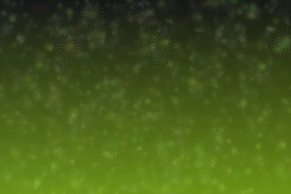 Fondo Desenfocado Abstracto Verde Oscuro Con Manchas Bokeh Forma Estrella — Foto de Stock