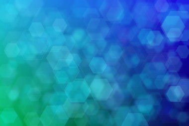 koyu mavi ve mavi soyut çıkarılmış arkaplan altıgen şekilli bokeh benekleri ile