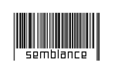 Beyaz arkaplanda barkod ve yazıtlar var. Ticaret ve küreselleşme kavramı