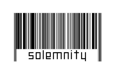 Beyaz arkaplanda barkod ve altında kutsal yazıtlar var. Ticaret ve küreselleşme kavramı