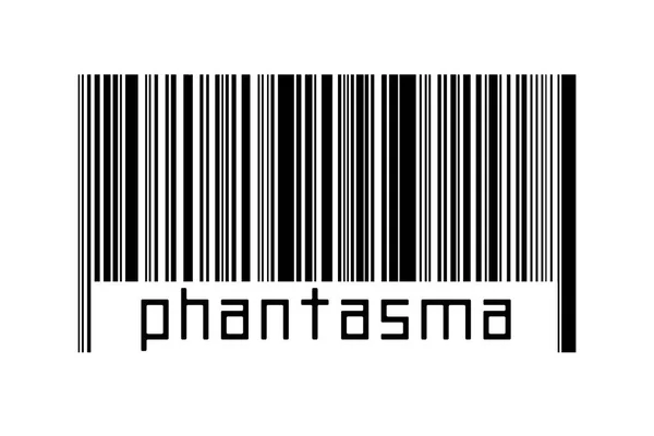 Digitalization Concept Barcode Black Horizontal Lines Inscription Phantasma — Foto de Stock
