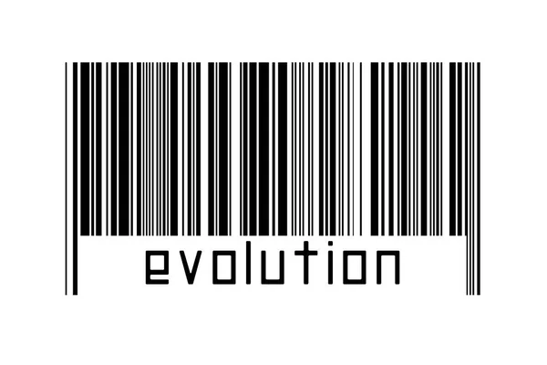 Digitaliseringsconcept Barcode Van Zwarte Horizontale Lijnen Met Daaronder Inscriptie Evolutie — Stockfoto