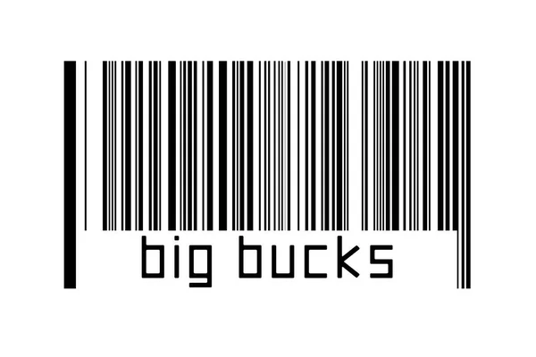 Codice Barre Sfondo Bianco Con Iscrizione Big Bucks Qui Sotto — Foto Stock
