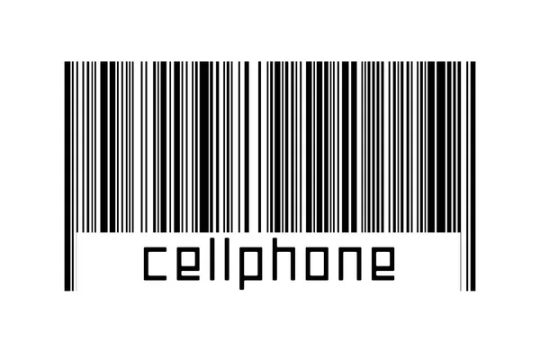 Штрих Код Белом Фоне Надписью Сотовый Телефон Ниже Концепция Торговли — стоковое фото