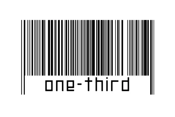 Штрих Код Білому Тлі Написом Третину Нижче Концепція Торгівлі Глобалізації — стокове фото