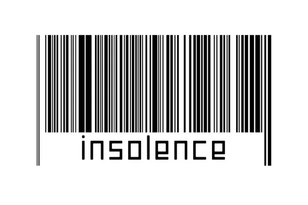 Digitalization Concept Barcode Black Horizontal Lines Inscription Insolence — Stock Photo, Image