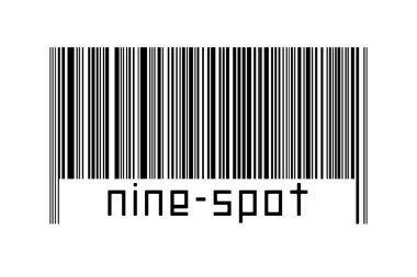 Beyaz arkaplanda barkod ve aşağıda da dokuz nokta var. Ticaret ve küreselleşme kavramı