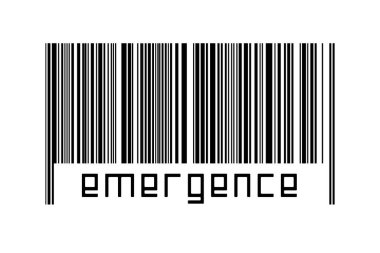 Dijitalleştirme kavramı. Altında yazı olan siyah yatay çizgilerin barkodu.