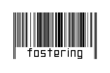 Digitalization concept. Barcode of black horizontal lines with inscription fostering below. clipart