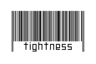 Beyaz arkaplanda barkod ve yazma sıklığı var. Ticaret ve küreselleşme kavramı