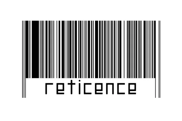 Barcode White Background Inscription Reticence Concept Trading Globalization — Foto Stock