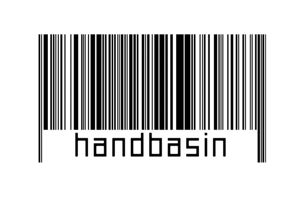 Barcode Λευκό Φόντο Επιγραφή Handbasin Παρακάτω Έννοια Του Εμπορίου Και — Φωτογραφία Αρχείου
