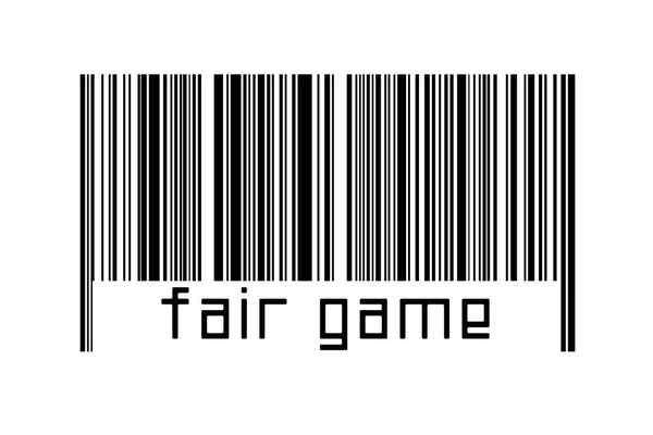 Koncepcja Digitalizacji Kod Kreskowy Czarnych Linii Poziomych Napisem Fair Game — Zdjęcie stockowe