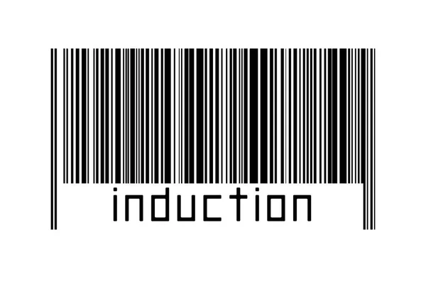 Barcode White Background Inscription Induction Concept Trading Globalization — Stock Photo, Image