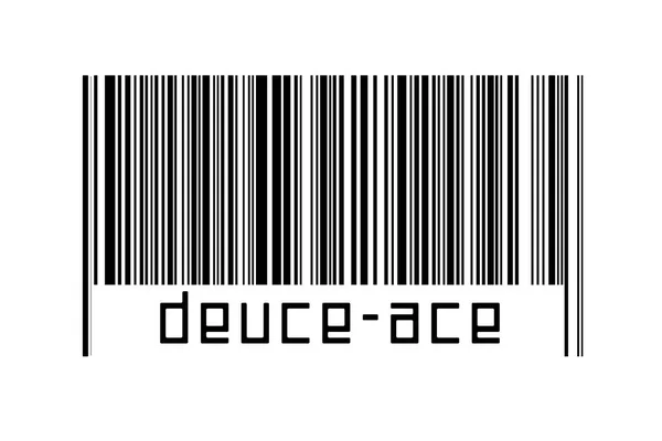 数字化概念 黑色水平线条形码 下方刻有Deuce Ace字样 — 图库照片