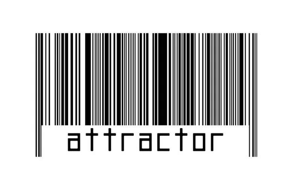 Barcode Auf Weißem Hintergrund Mit Beschriftung Attraktor Unten Konzept Des — Stockfoto