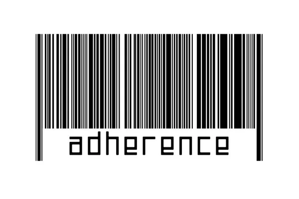 Digitalization Concept Barcode Black Horizontal Lines Inscription Adherence — Foto Stock