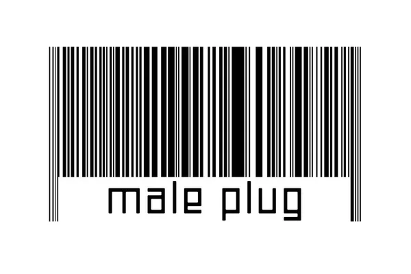 Barcode White Background Inscription Male Plug Concept Trading Globalization — Foto Stock