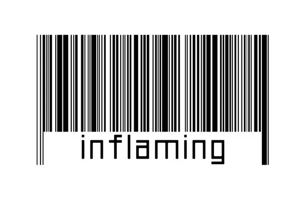 Digitalization Concept Barcode Black Horizontal Lines Inscription Inflaming — Foto Stock