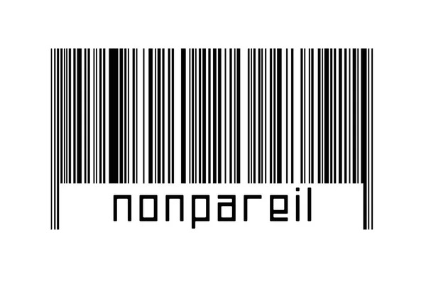 Digitalisierungskonzept Barcode Schwarzer Horizontaler Linien Mit Der Inschrift Nonpareil Unten — Stockfoto