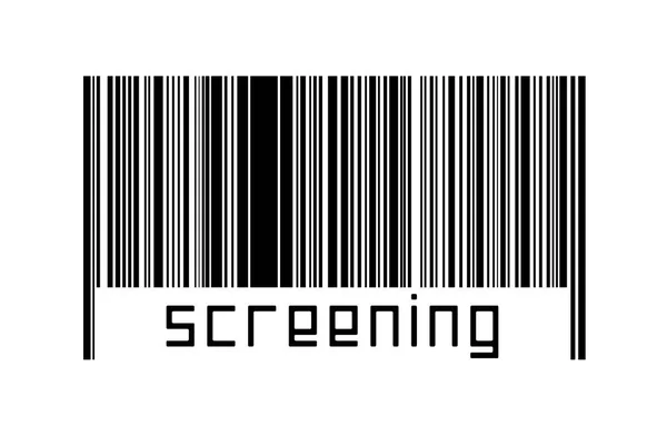 Digitalization Concept Barcode Black Horizontal Lines Inscription Screening — Fotografia de Stock