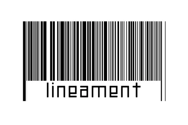 Barcode Auf Weißem Hintergrund Mit Beschriftungslineal Unten Konzept Des Handels — Stockfoto
