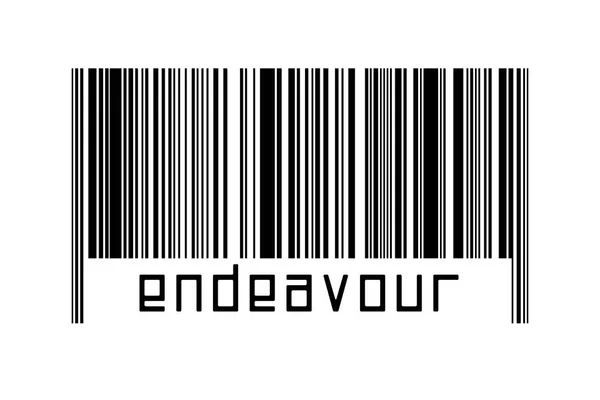 Barcode White Background Inscription Endeavour Concept Trading Globalization — Fotografia de Stock