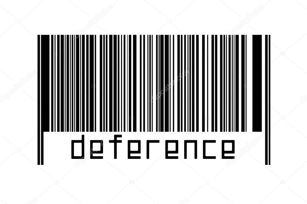 Barcode on white background with inscription deference below. Concept of trading and globalization