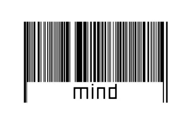 Dijitalleştirme kavramı. Altında yazıt zihni olan siyah yatay çizgilerin barkodu.