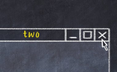 Tarayıcı penceresini başlık iki ile kapatılıyor. Tebeşir çizimi. Sorunlarla başa çıkma kavramı