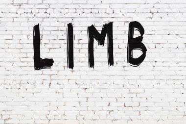 Siyah boyayla el yazısıyla yazılmış beyaz tuğla bir duvar.