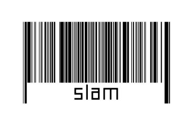 Beyaz arkaplanda barkod ve altta yazılar var. Ticaret ve küreselleşme kavramı