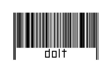 Beyaz arkaplanda barkod ve altında da yazı mankeni. Ticaret ve küreselleşme kavramı