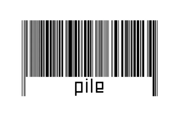 Barcode Auf Weißem Hintergrund Mit Inschriftenstapel Unten Konzept Des Handels — Stockfoto