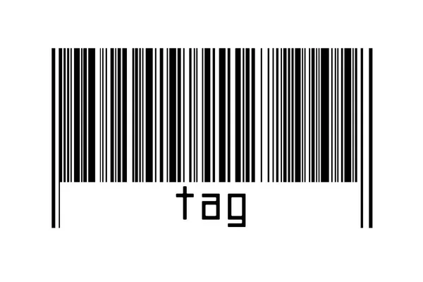 Barcode Λευκό Φόντο Επιγραφή Ετικέτα Παρακάτω Έννοια Του Εμπορίου Και — Φωτογραφία Αρχείου