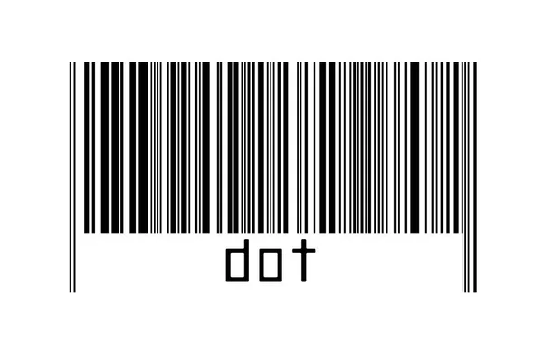 Digitalisierungskonzept Barcode Von Schwarzen Horizontalen Linien Mit Beschriftungspunkt Unten — Stockfoto
