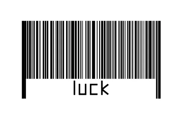 Barcode Auf Weißem Hintergrund Mit Der Aufschrift Glück Unten Konzept — Stockfoto
