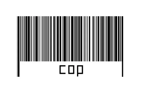 Концепция Цифровизации Штрих Код Черных Горизонтальных Линий Надписью Полицейский Ниже — стоковое фото