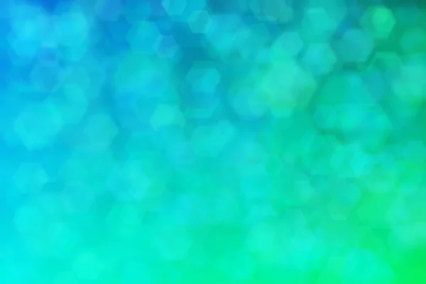 Green and blue abstract background with color transitions from green to blue and hexagon shaped spots.