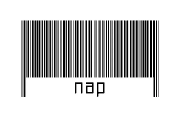 Digitaliseringsconcept Barcode Van Zwarte Horizontale Lijnen Met Daaronder Inscriptie Dutje — Stockfoto