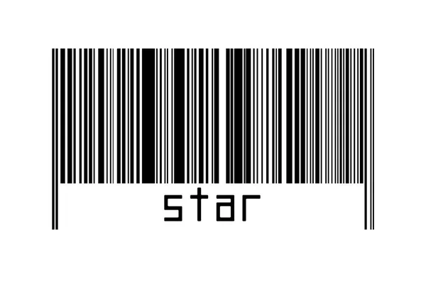 Digitaliseringsconcept Barcode Van Zwarte Horizontale Lijnen Met Daaronder Inscriptie Ster — Stockfoto