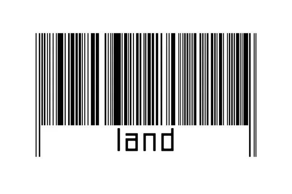 Ψηφιοποίηση Έννοια Barcode Μαύρο Οριζόντιες Γραμμές Επιγραφή Γης Κάτω — Φωτογραφία Αρχείου