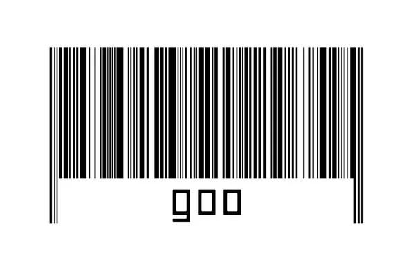 Conceito Digitalização Código Barras Linhas Horizontais Pretas Com Inscrição Goo — Fotografia de Stock