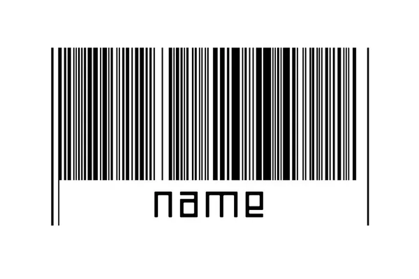 Digitalisierungskonzept Barcode Von Schwarzen Horizontalen Linien Mit Beschriftungsnamen Unten — Stockfoto