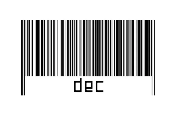 Barcode Λευκό Φόντο Επιγραφή Dec Παρακάτω Έννοια Του Εμπορίου Και — Φωτογραφία Αρχείου